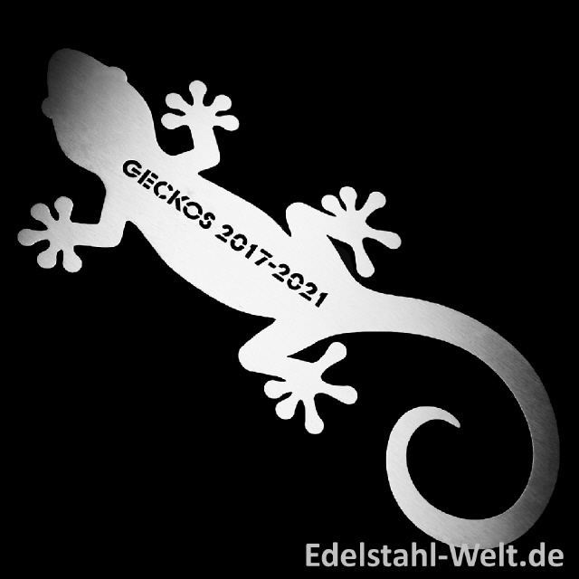 Edelstahl-Gecko mit Ausstanzung