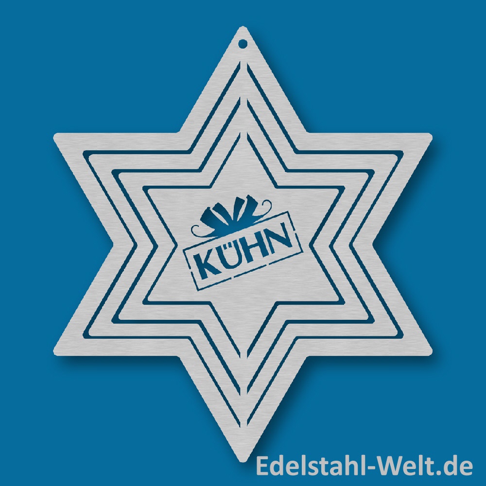3D-Ornament Stern mit Logo