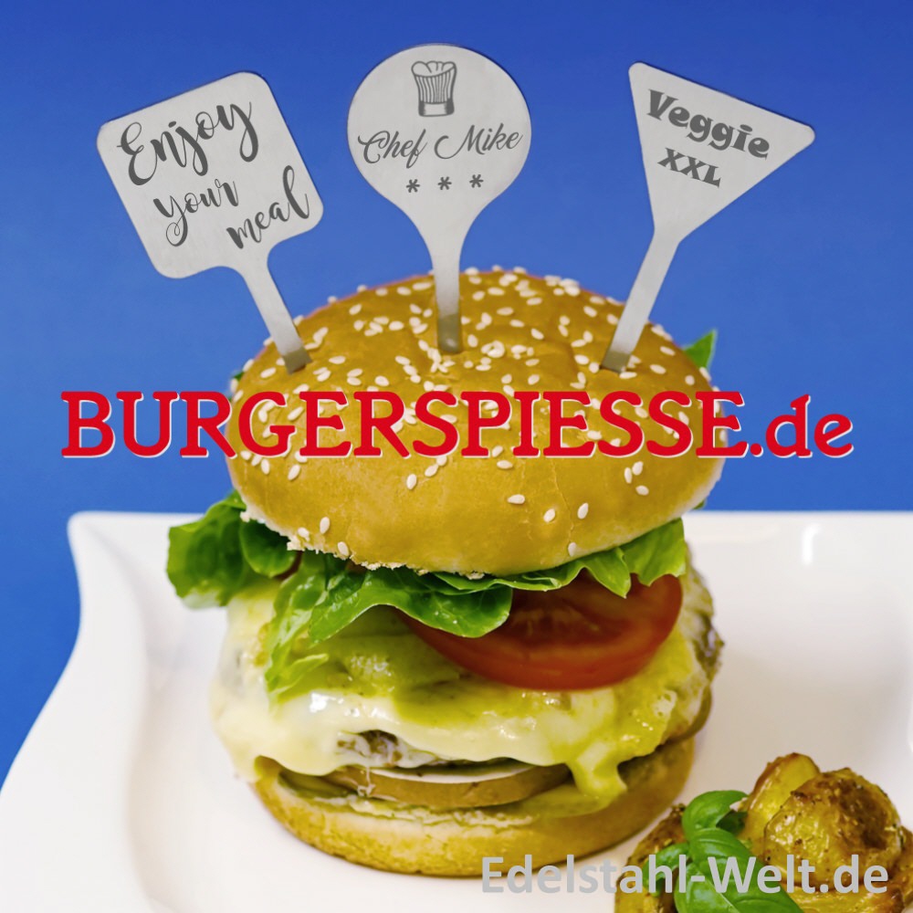 Hamburgerspiesse aus Edelstahl