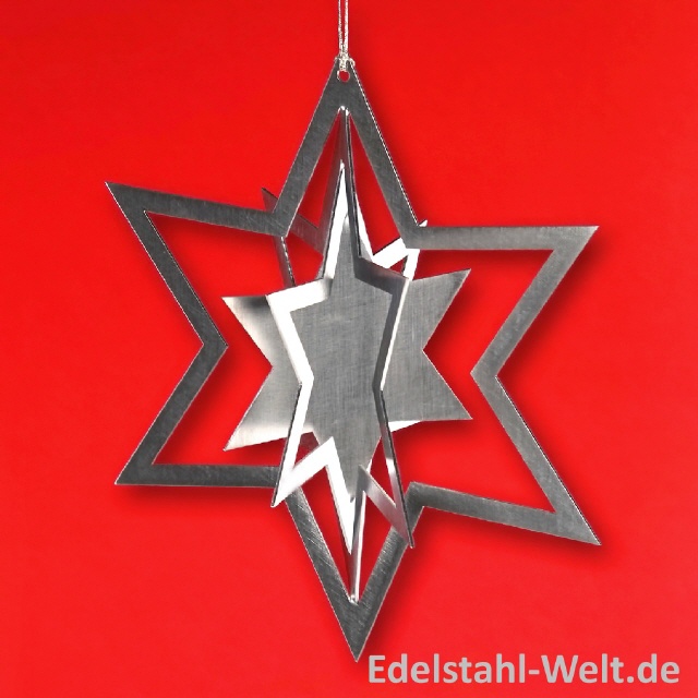 Edelstahl-Christbaumschmuck Stern
